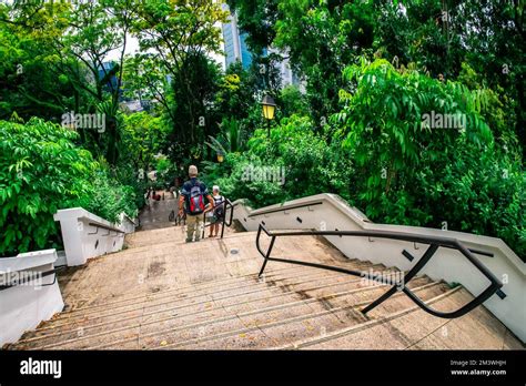 Long Staircase Leading To Raffles Garden This Garden Is Named After