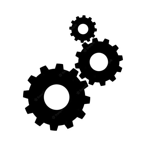 Premium Vector Cogwheel Group Black Vector Icon Gear Set Simple Glyph