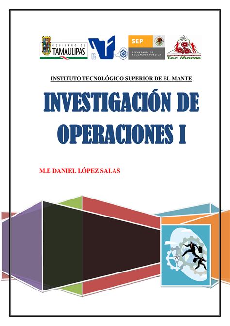 Libro De Operaciones InvestigaciÓn De Operaciones I M Daniel LÓpez Salas InvestigaciÓn De