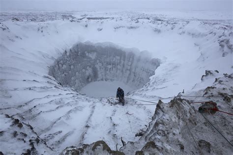 Thawing Arctic Permafrost Effects Methane Release Siberian Craters