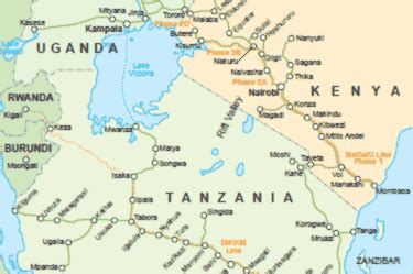 Kenya Tanzania Uganda Country Map Country Profile Railway