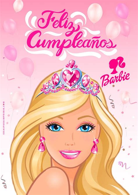 Poster de Feliz Cumpleaños de Barbie Cumpleaños de barbie Páginas