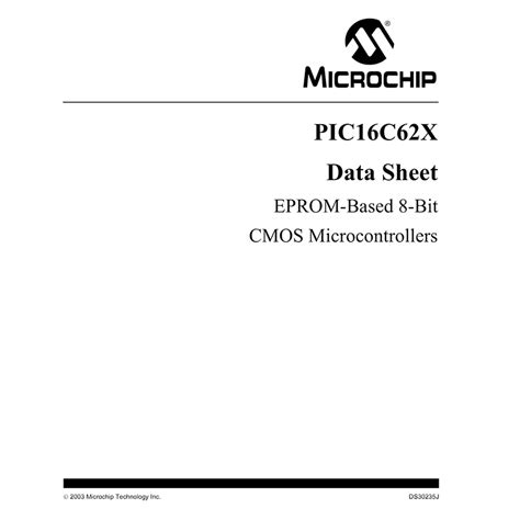 Microchip PIC16C622A 8 Bit Microcontroller Datasheet