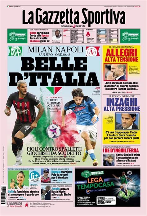 Capa La Gazzeta Dello Sport Setembro Capasjornais Pt