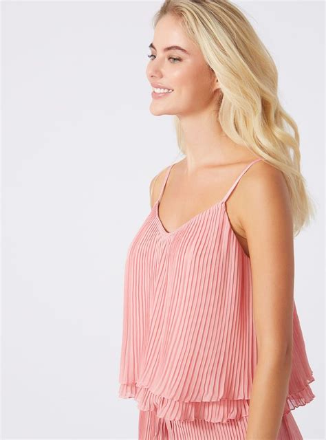 Pleated Chiffon Camisole Boux Avenue Cami Set Camisole Satin Top