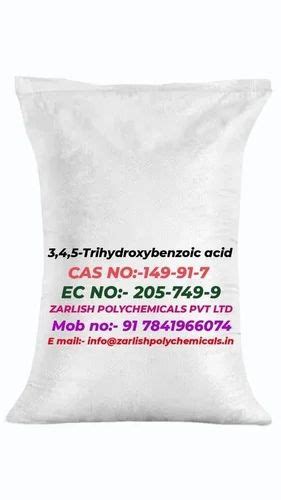 3 4 5 Trihydroxy Benzoic Acid 259 Degree C Packaging Type Bag At