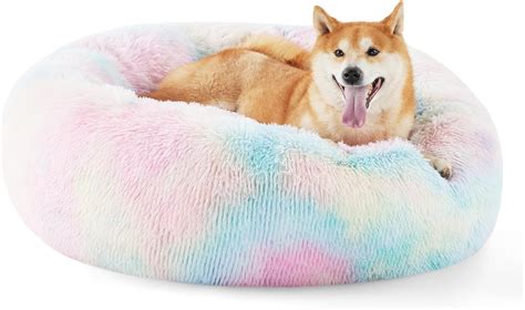 Bedsure Calming Dog Bed For Medium Dogs Donut Washable