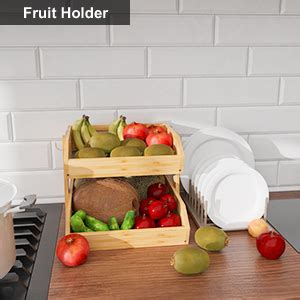 Amazon Hellojin Fruit Basket Kitchen Counter Organizer Bamboo 2