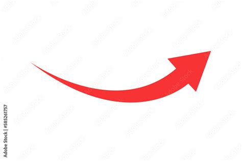 Curved Red Arrow In Upward Direction Png File Type Ilustraci N De Stock