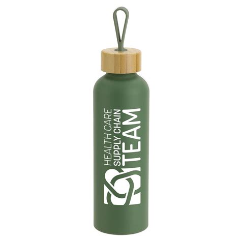 Health Care Supply Chain Week Aluminum Bottle W Bamboo Lid SC505 Min