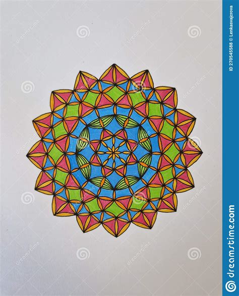 Hand Drawn Colorful Mandala Stock Photo Image Of Design Drawing