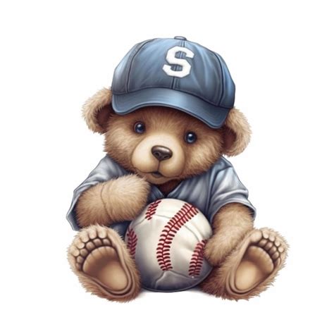 Premium Photo Arafed Teddy Bear Wearing A Baseball Uniform And