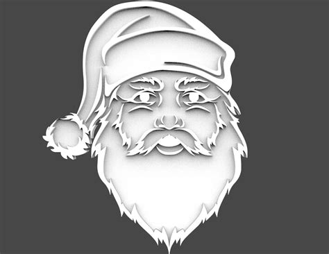 Visage de Père Noël STL 3D Santa Claus Fan Art Etsy