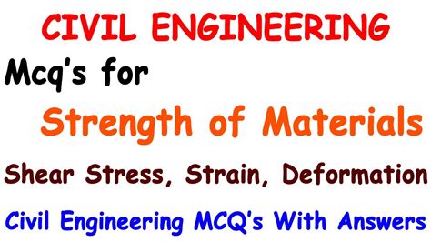 Strength Of Materials Mcq Mechanics Of Solids Mcq Strength Of