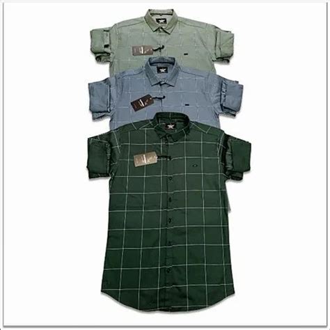 Casual Wear Mens Collar Neck Check Cotton Shirt Size S Xxl At Rs 250