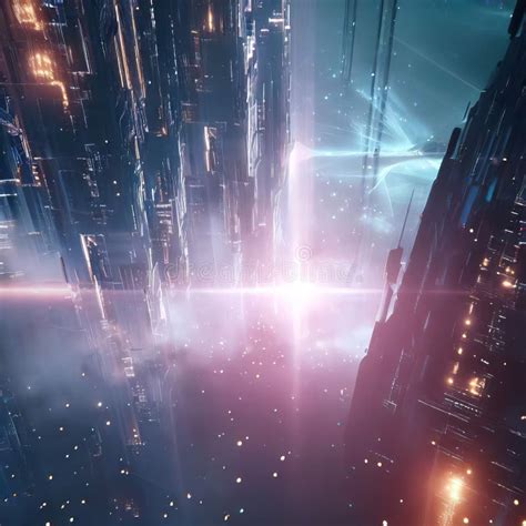 City In The Stars With Soaring Structures Generative Ai Stock