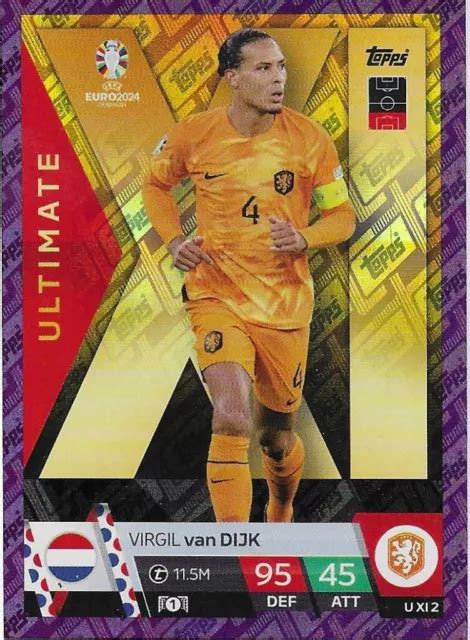 Virgil Van Dijk Netherlands Match Attax Euro Purple Saphire