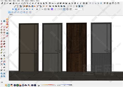 现代极简门模型su模型下载 Id112415747 建e网su模型