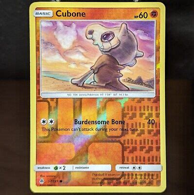 Cubone Nm Reverse Holo Forbidden Light Pokemon Card Lonely Bones