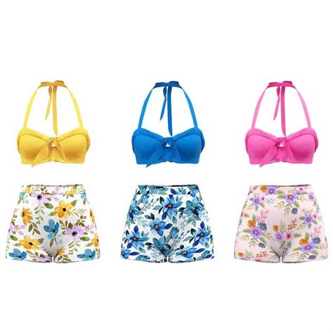 Sexy High Waist Bikinis New Swimwear Women Swimsuit Female Bikini Set Print Bodysuit