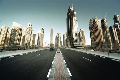 Road in Dubai stock photo. Image of downtown, arabian - 68435076