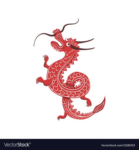 Red Dragon Japanese Culture Symbol Royalty Free Vector Image