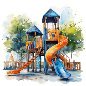 Watercolor Kid Playground Park Watercolor Playground Park PNG