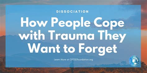 CPTSD Foundation On Twitter Dissociation Is One Of The Most Ingenious