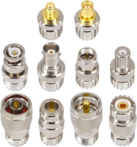 Amazon Boobrie 10PCS RF Coaxial Connector Sets UHF Adapter Kit UHF