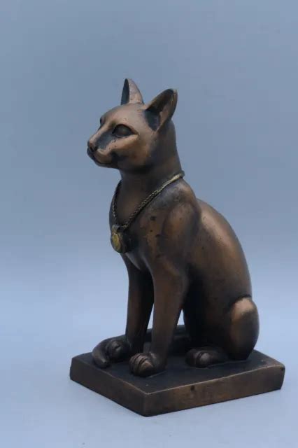 Rare Statue De Chat De La D Esse Gyptienne Antique Bastet Couleur