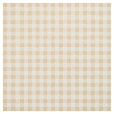 Gingham Plaid Cream Beige Checkered Pattern Fabric Checkered Pattern