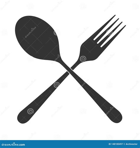 Cutlery Crossed Icon Meal Symbol Stock Vector Illustration Of Meal