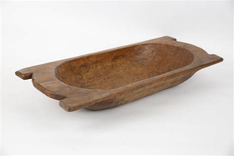 Eurostyle Deep Trencher Rustic Wooden Dough Bowl With Handles Batea