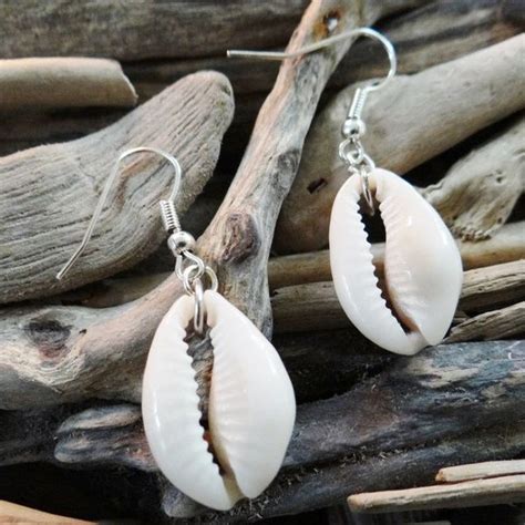 Cowrie Cowry Earrings I M Really A Mermaid Genuine Natural Seashell