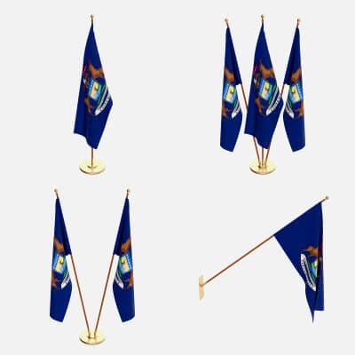 Michigan Flag Pack - 3D Model by dragosburian