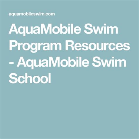 Aquamobile Swim Program Resources Aquamobile Swim School Swim