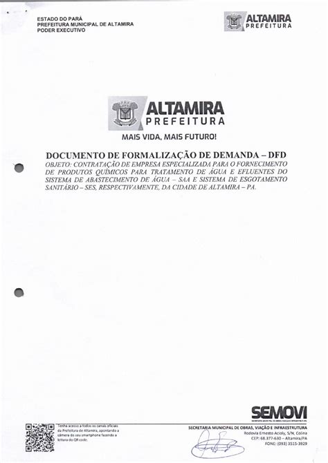 Justificativa Prefeitura Municipal De Altamira Gest O