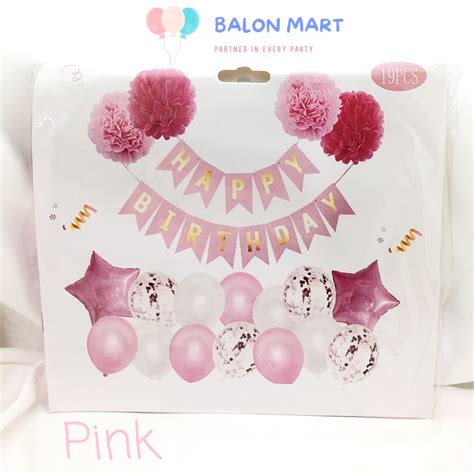 Jual Paket Dekorasi Hiasan Balon Ulang Tahun Happy Birthday Shopee