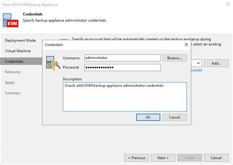 Step 4 Specify Credentials Veeam Backup For Oracle Linux