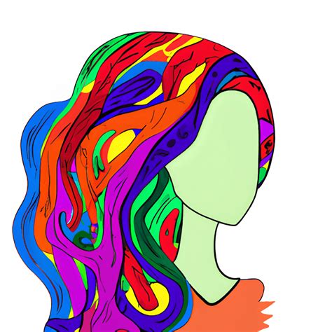 Womens Abstract Art Hair Graphic · Creative Fabrica