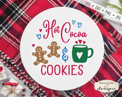 Hot Cocoa SVG Cookies Svg Christmas Cookies SVG Cookie Plate Svg Commercial Use Svg Dxf