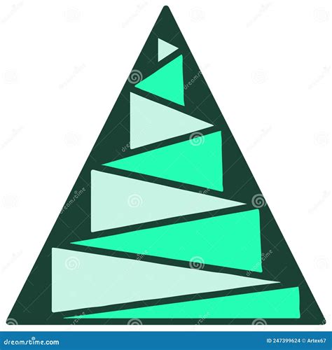 Triangular Pyramid Assembled From Green Triangles Stock Vector