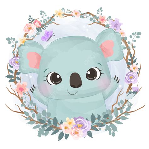 Koala Illustration Vector Art Png Cute Little Koala Illustration