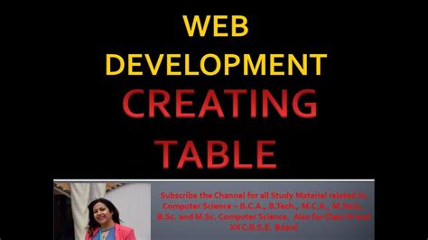 Creating Table In Html Using Table Tr Th Tags Web Site