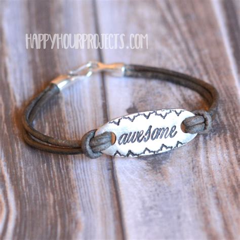 Diy Stamped Leather Bracelet Awesome Happy Hour Projects