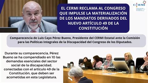 El Cermi Reclama Al Congreso Que Impulse La Materializaci N De Los