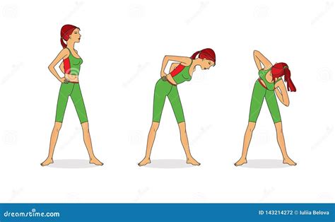 Exercise Of The Slopes With A Turn And The Rotation Of The Trunk Stock