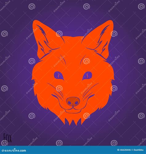 Face Red fox silhouette stock vector. Image of cartoon - 46628446