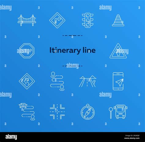 Itinerary Line Icons Stock Vector Image And Art Alamy