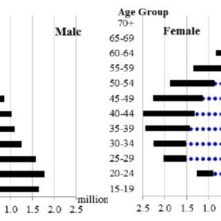 Number Of Population In 1980 And 2010 By Age Group Sex And Sector